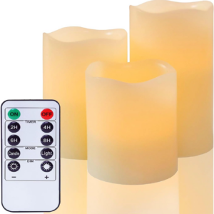 Battery-Powered LED Flameless Candles: Real Wax Pillars, Remote-Controlled Flicker, Ideal for Decor