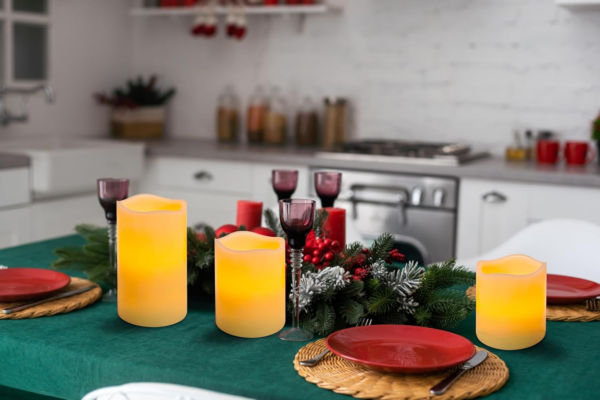 Battery-Powered LED Flameless Candles: Real Wax Pillars, Remote-Controlled Flicker, Ideal for Decor - Image 3