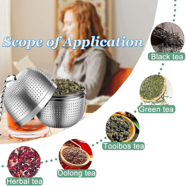 Tea Infuser for Loose Tea, Stainless Steel Tea Infuser Mesh Tea and Herb Ball Strainer - Image 6