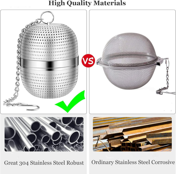 Tea Infuser for Loose Tea, Stainless Steel Tea Infuser Mesh Tea and Herb Ball Strainer - Image 5