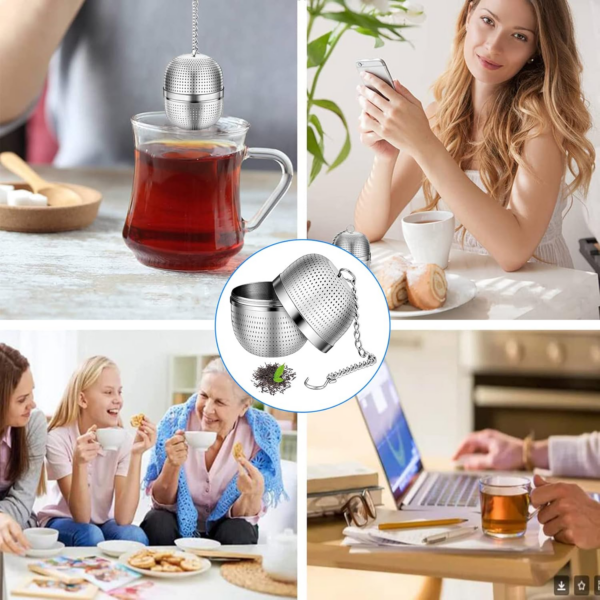 Tea Infuser for Loose Tea, Stainless Steel Tea Infuser Mesh Tea and Herb Ball Strainer - Image 2