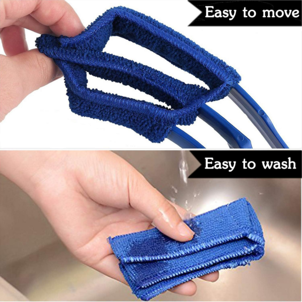 Triple Venetian Blind Cleaner - 2Pcs Removable Washable Window Blind Duster Brush Cleaner Tool with 5 Microfibre Sleeves for Blinds - Image 5