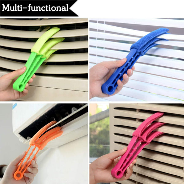 Triple Venetian Blind Cleaner - 2Pcs Removable Washable Window Blind Duster Brush Cleaner Tool with 5 Microfibre Sleeves for Blinds - Image 2