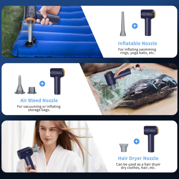 Handheld Car Vacuum Cleaner, 15000Pa Powerful Vacuum Cleaner Cordless, 3 in 1 Lightweight Vacuum & Blower Dust Buster - Image 5