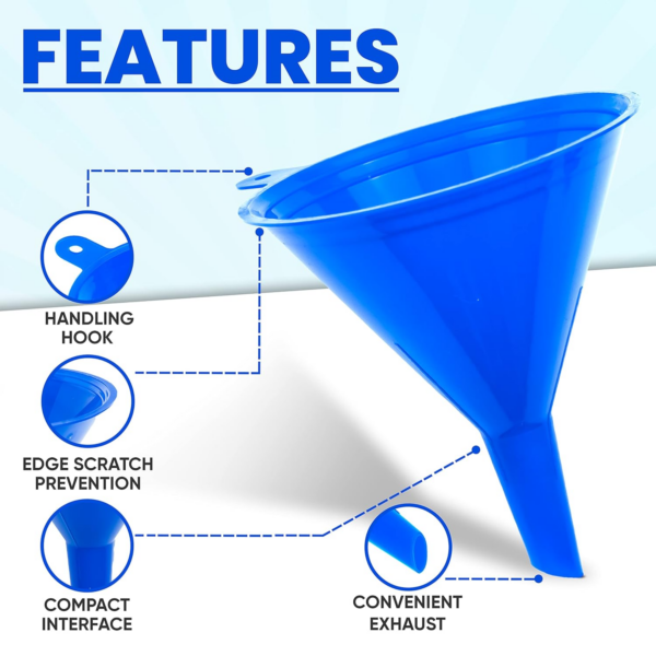 4 Different Sizes (Large to Small Funnel) & Colors -Non-Toxic Food Grade Plastic - Image 5