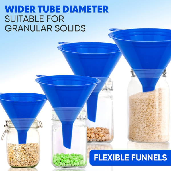 4 Different Sizes (Large to Small Funnel) & Colors -Non-Toxic Food Grade Plastic - Image 2