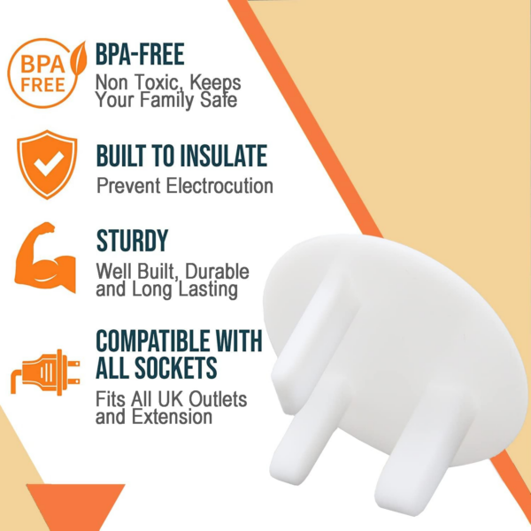 10 Pack Plug Socket Covers UK, Child Baby Plug Socket Covers for Sockets UK - Image 5