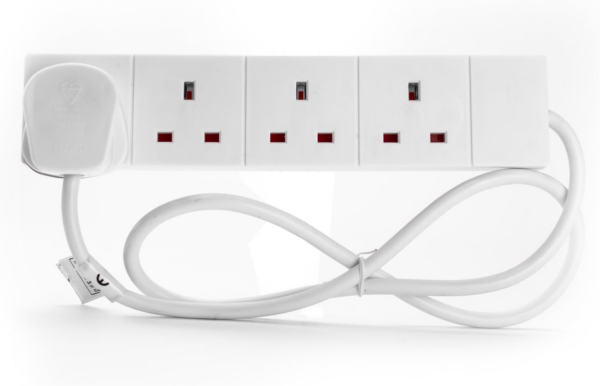 Multi Plug 4 Socket Extension Cable, 1m Extension Lead