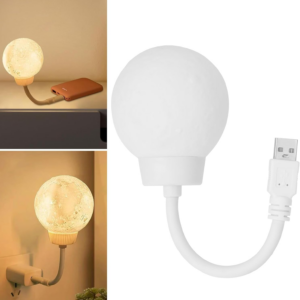 Moon Led Lamp Nightlight Desk USB Powered, Moon Night Light, Voice Activated Night Light