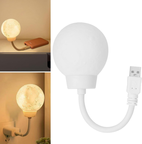 Moon Led Lamp Nightlight Desk USB Powered, Moon Night Light, Voice Activated Night Light
