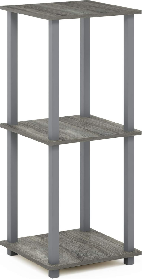 Simplistic 2-Pack End Table, Side Table, French Oak Grey/Grey, 39.6 x 39.6 cm (2-Pack) - Image 4