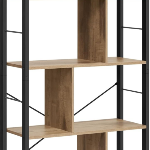 Bookshelf, Large 5-Tier Bookcase, Floor standing Storage Shelf, Industrial Style, Steel for Living Room