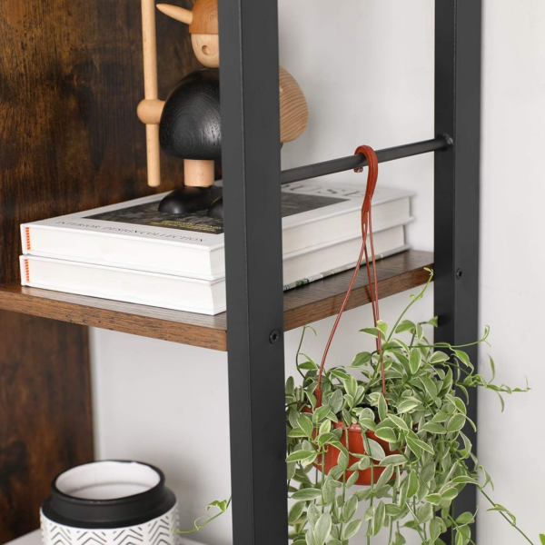 Bookshelf, Storage Shelf, Large Bookcase with Doors, 4 Shelves, Stable Steel Structure - Image 5