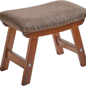 Wooden Footstool, Foot Stool Ottoman Padded Chair Stool with Removable Cover 4 Beech Legs Suitable for Bedroom