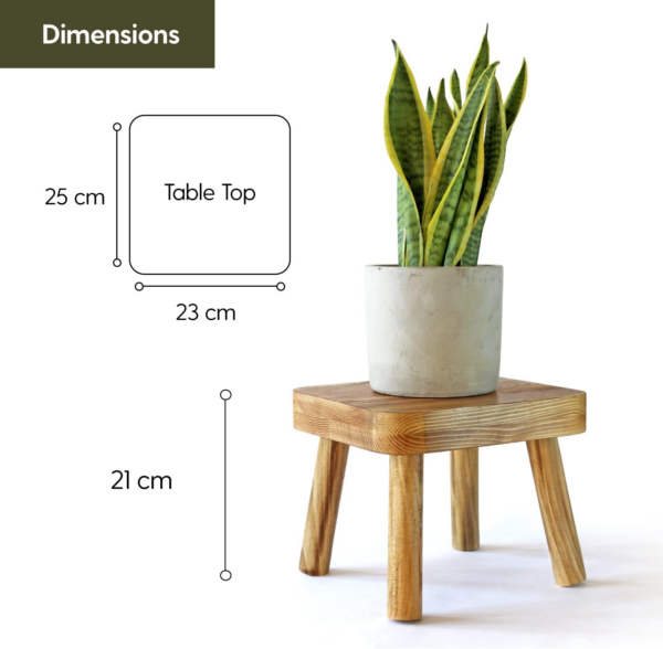Small Wooden Stool, Plant Stand Indoor Step or Kids Stool - Ideal as a Small Side Table for House Plants - Image 5