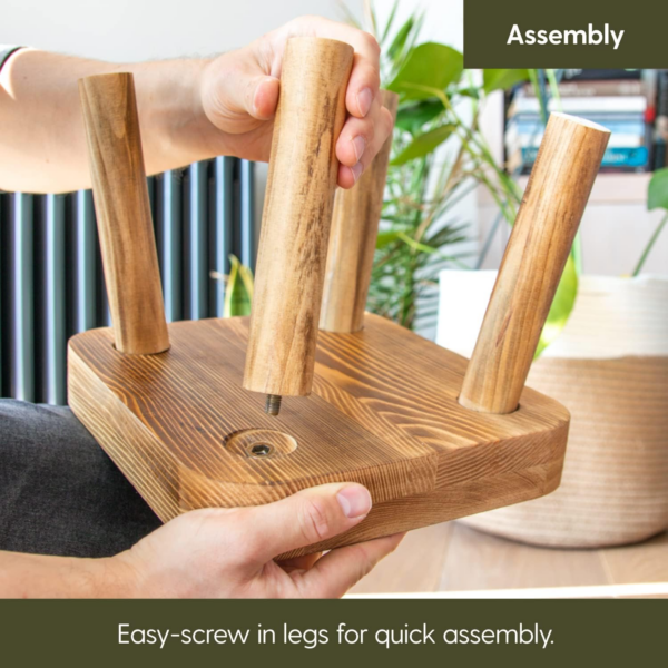 Small Wooden Stool, Plant Stand Indoor Step or Kids Stool - Ideal as a Small Side Table for House Plants - Image 2