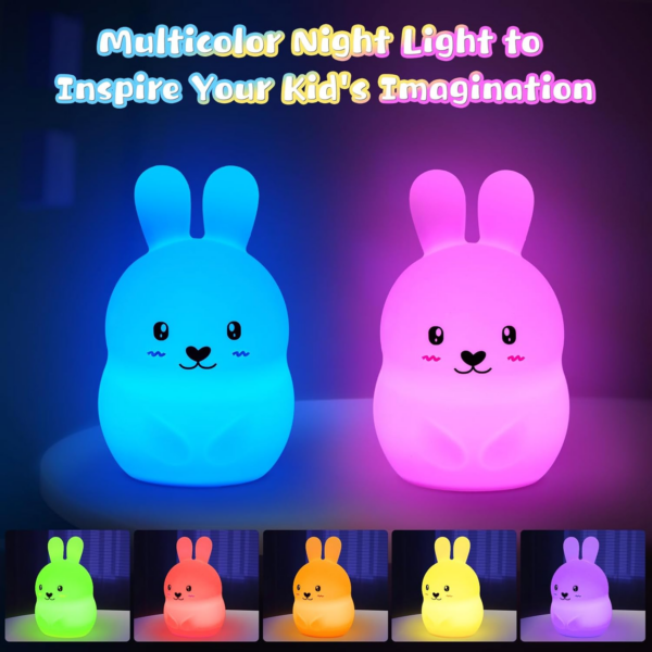 Night Light for Kids, Owl Nursery Night Lights with Remote, 7 Color Kawaii Lamp, Room Decor, USB Rechargeable - Image 6