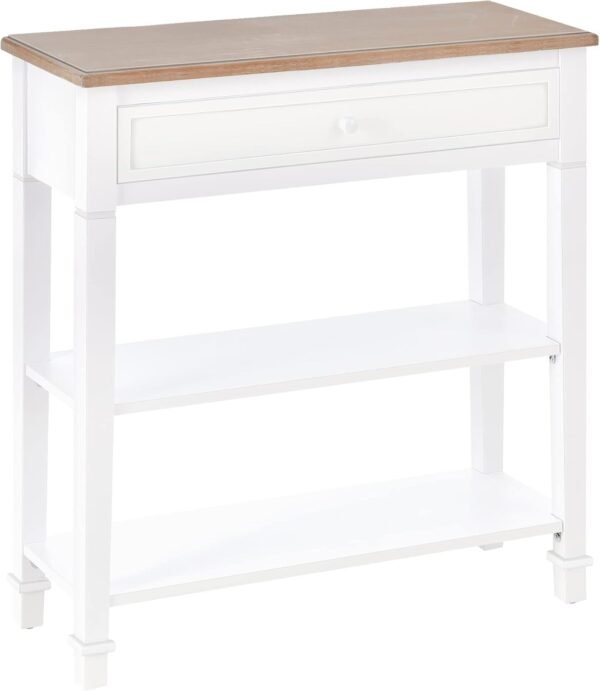 Console Table Hallway Side Desk 1 Drawer 2 Shelves Worktop Handle Retro Elegant Style Home Display Storage - Image 8