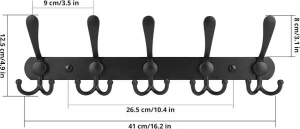 Coat Hooks for Wall - Stainless Steel Coat Racks (2 Pack) - Heavy Duty Coat Hooks Wall Mounted - Image 4