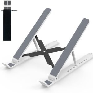 Laptop Stand for Desk, Adjustable Laptop Riser ABS+Silicone Foldable Portable Laptop Holder