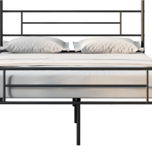 30.5cm Metal Bed Frame with Headboard and Footboard, Steel Slat Support