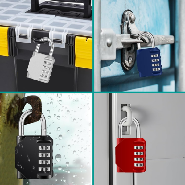 Combination Locker Padlock, 4 Digit Coded Padlock, Gym Lock, School Locker Lock - Image 3