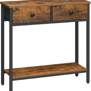 Slim Console Table, Narrow Console Table with 2 Non-woven Drawers, Hallway Table with Storage