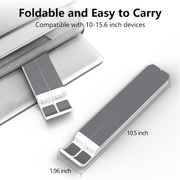 Laptop Stand for Desk, Adjustable Laptop Riser ABS+Silicone Foldable Portable Laptop Holder - Image 4