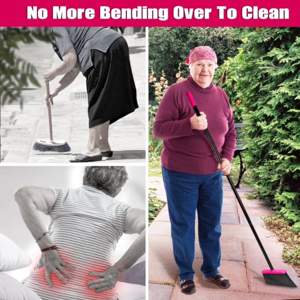 Broom and Dustpan Set, 137 cm Long Handled Sweeping Brush and Upright Standing Dust Pan - Image 5