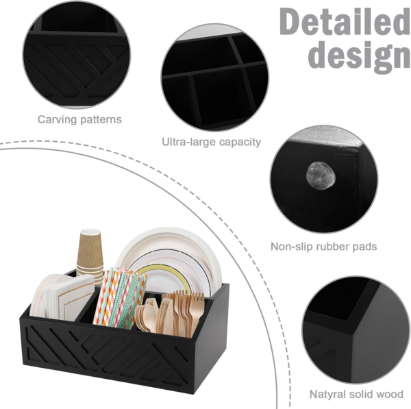 Coffee Station Organizer for Countertop，2 Tier Coffee Bar Station,Black Coffee Bar Accessories Organizer Kitchen Counter Shelf - Image 4