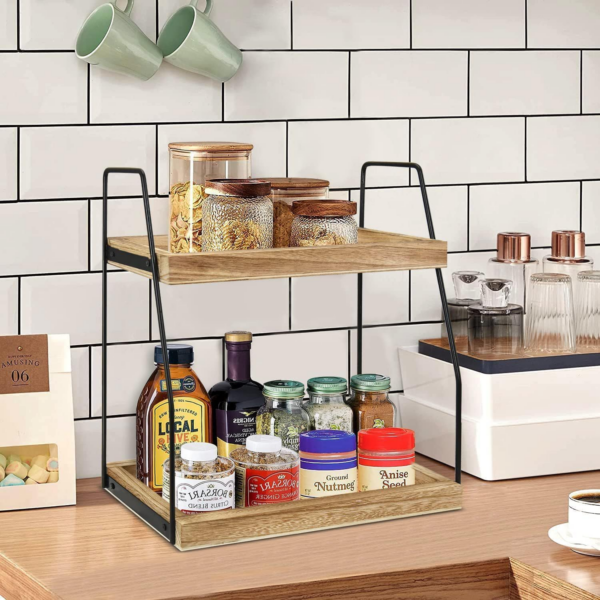 Coffee Station Organizer for Countertop, 2 Tier Coffee Bar Accessories Organizer - Image 2