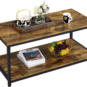 Coffee Table Industrial Side Table Living Room Table with Metal Frame for Home Office
