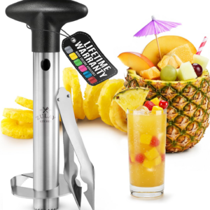 Pineapple Corer and Slicer Tool - Stainless Steel Pineapple Cutter for Easy Core Removal & Slicing