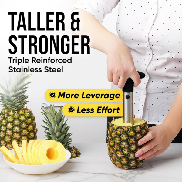 Pineapple Corer and Slicer Tool - Stainless Steel Pineapple Cutter for Easy Core Removal & Slicing - Image 2