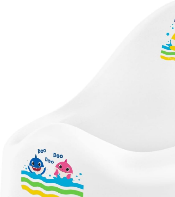 Training Seat Baby Shark 18M+ Cartoon Character Loo, Unisex Kids Non-Slip White/Yellow Toilet Potty - Image 5