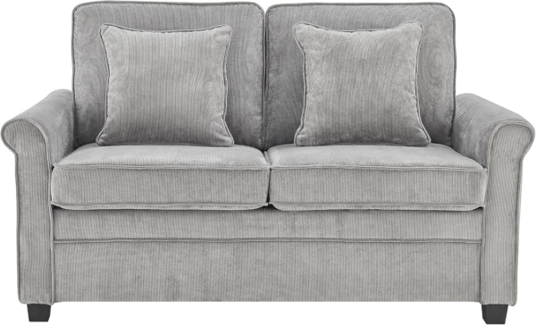 Two Seater Double Sofa Bed - Corduroy Grey Fabric Modern Space Saving Folding Bed - Image 6