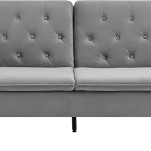 3 Triple Seater Velvet Fabric Sofa Bed-Grey