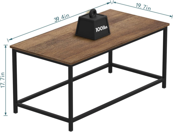 Coffee Table Simple Modern Rectangular Center Table Open Space Minimalist for Living Room - Image 4