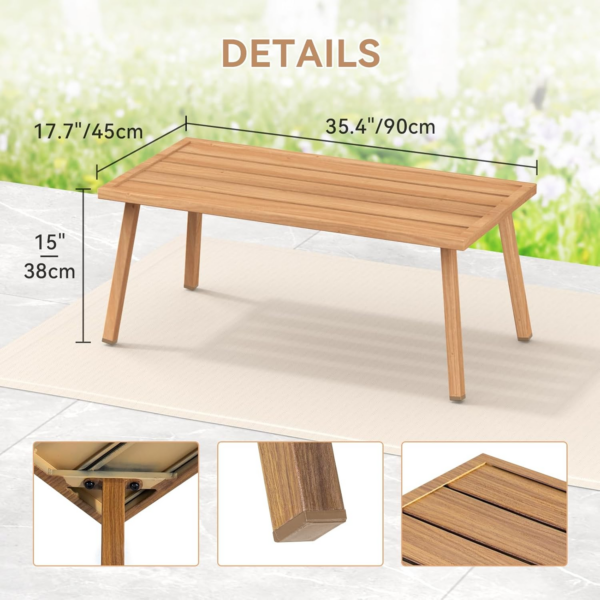 Small Metal Outdoor Garden Coffee Side Table for Outside Patio - Image 5
