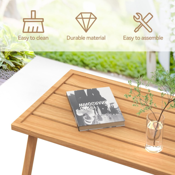 Small Metal Outdoor Garden Coffee Side Table for Outside Patio - Image 4