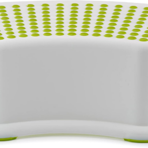 Sturdy Step Stool for Bathroom, Practical Non-Slip Toilet Step in White and Green for Kids