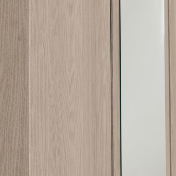 3 Door Mirrored Wardrobe in Smoked Ash Effect - Image 2