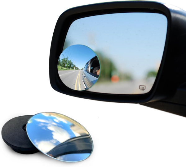2x Blind Spot Mirrors | Round Frameless & 360° Rotatable Convex Mirror for Cars