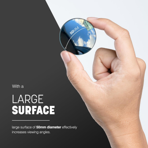 2x Blind Spot Mirrors | Round Frameless & 360° Rotatable Convex Mirror for Cars - Image 7