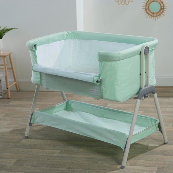 Snoozie Bedside Crib Misty Jade | Side Co Sleeper Baby Cot with Breathable Mesh Panel and Travel Bag - Image 6