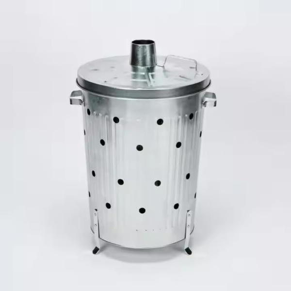 90 Litre Extra Large Galvanised Metal Incinerator, Garden Rubbish Fire Wood Burner