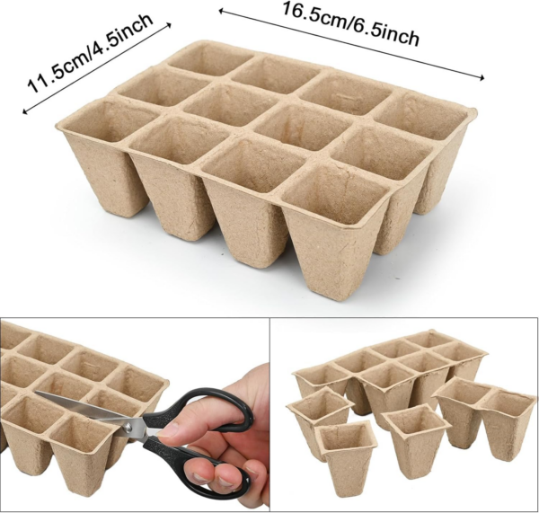 120 Cells Seed Starter Tray,10 Packs Biodegradable Seedling Pots Germination Trays - Image 4