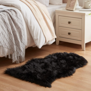 faux fur soft fluffy single sheepskin stule Style Rug, Faux Fleece Chair Cover Seat Pad Soft Fluffy Shaggy Area Rugs