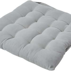 Seat Pad - Grey - 40 x 40 cm - Indoor - Garden - Dining - Chair Cushion with a Button Tie Handle to fix to Chair