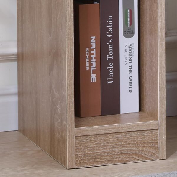 Slim Wood Bedside Table Bedroom Nightstand with Shelf and Drawer - Image 3
